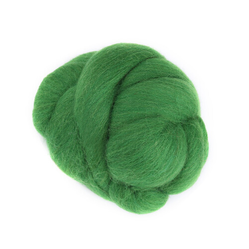 55g Colored Needle Felting Wool Roving (Green) 2