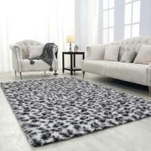 (92X153cm, colour 1) fluffy leopard print rug soft comfy printed carpet for bedroom living room home western decor