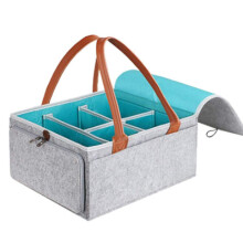 Stroller Organizer Bag Pram Organizer Non-Woven Gray Zipper Ti715M Bottle Cup Holder Diaper Storage