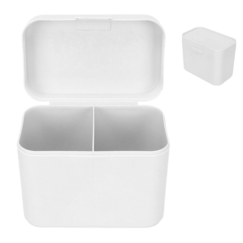 Grey 2-Grid Plastic Desktop Storage Box, Dustproof, High Capacity,