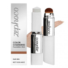 (Dark Skin) suitable for 2-in-1 color changing foundation stick, medium to full coverage dewy finish base makeup for everyday use