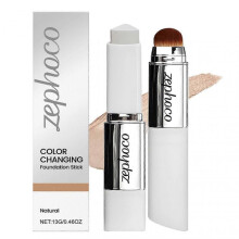 (Natural) suitable for 2-in-1 color changing foundation stick, medium to full coverage dewy finish base makeup for everyday use