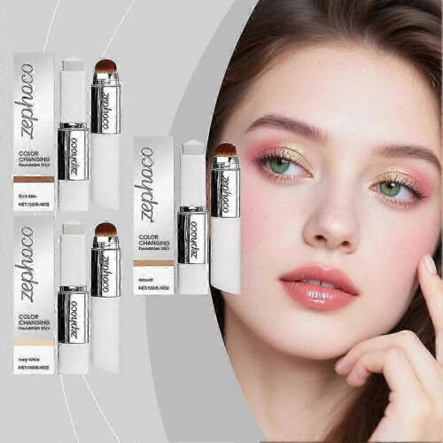 (Lvory) suitable for 2-in-1 color changing foundation stick, medium to full coverage dewy finish base makeup for everyday use 2