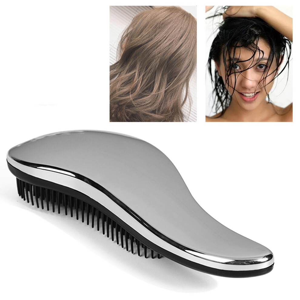Silver Electroplating Detangler Brush For Static-Free Massage, 8X18.5cm