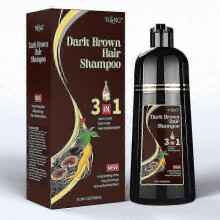 (Brown) suitable for herbal black/brown hair dye shampoo 3 in 1 for gray hair, instant hair color shampoo for women & men, 100% grey coverage