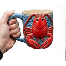 (G) suitable for ocean lovers 3d ceramic coffee mug, marine animal theme hand painted drinkware