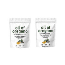 (2 bags) 3X Oil of Oregano Black seed oil 6000mg Nutrition Gels & Chews 300 Count