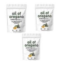(3 bags) 3X Oil of Oregano Black seed oil 6000mg Nutrition Gels & Chews 300 Count