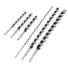Auger Drill Bit 6-Piece Woodworking Set Sharp Lightweight For Power Tools Creates Clean Wood For Carpenters DIY Projects