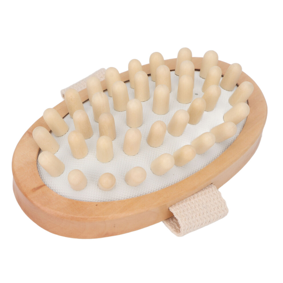 Handheld Gasbag Massager Brush with Wooden Handle for Dry Body Spa Toning