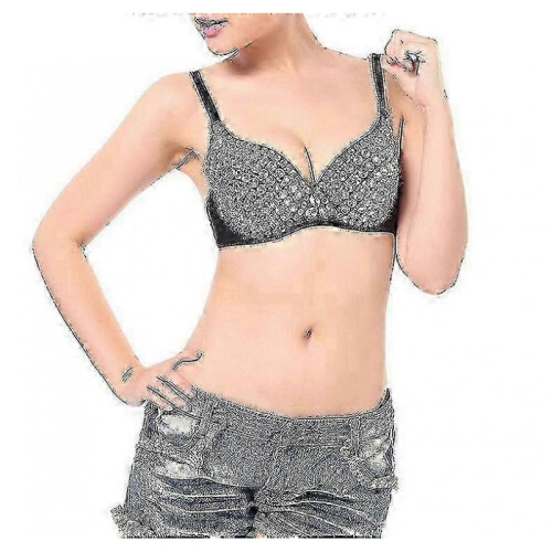 (XXL, silver) glitter sparkle belly dance beaded sequined bra top 2