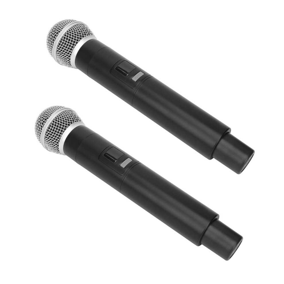 Wireless Microphone System 1 For 2 Handheld Dynamic Karaoke Church 3241355297944