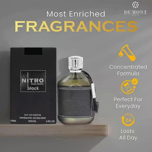 (Black) NITRO Black 100ml EDP Perfume Gift for Men 1