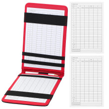 Golf Scorecard Holder Leather Yardage Book Cover With 4 Score Sheets And Pencil Loop Black For Golfers