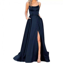 (3XL) Prom Dresses Evening Dresses Elegant For Wedding Women's Evening Dress Dark Blue
