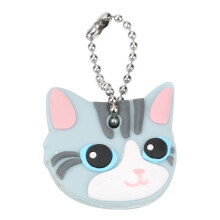 Cute Puppy Pug Cat Key Cover Cap Keychain PVC Gift