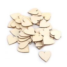 Love Heart Wooden Embellishment 40mm 50pcs