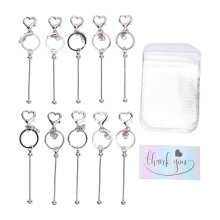 30PCS Set Heart Beadable Keychain Kit with Cards and Bags