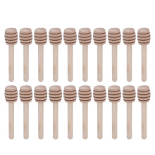 20PCS Honey Dipper Sticks Wooden Stirring Rod Jam Syrup Chocolate