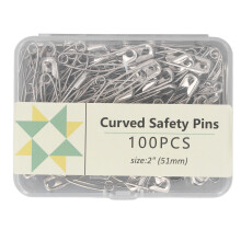 (100Pcs) Curved Safety Pins 2in 51mm 100Pcs