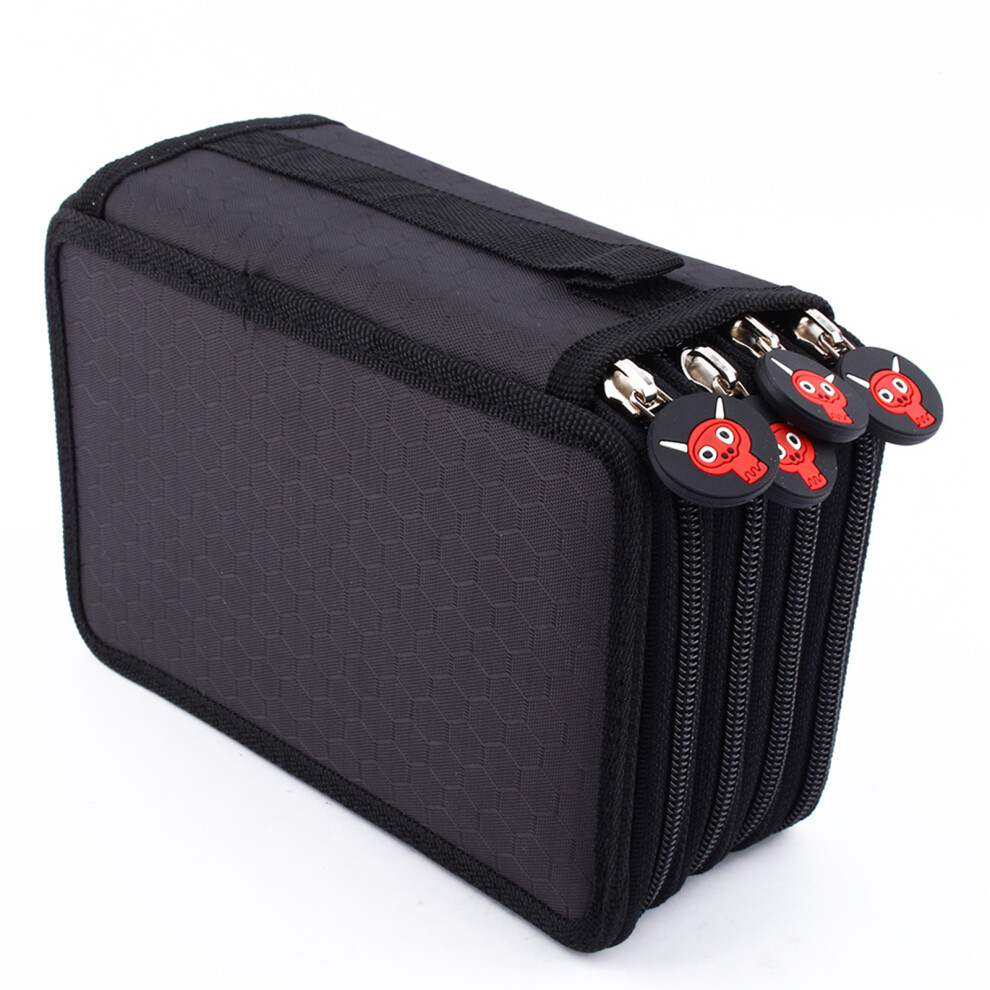 Black 72 Inserting Super Large Pencil Pen Bag Cosmetic Case