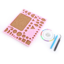 4pcs Paper DIY Quilling Tools Template Mould Board Tweezer Pins Pink
