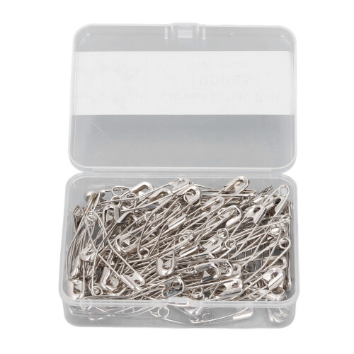 (100Pcs) Curved Safety Pins 2in 51mm 100Pcs 1