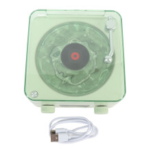 (Seaweed Green) Record Player Bluetooth Speaker 4 Modes Lighting Vintage Forest Green