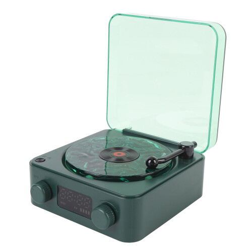 (Forest Green) Record Player Bluetooth Speaker 4 Modes Lighting Vintage Forest Green 2