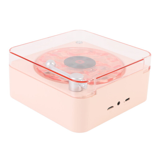 (Rose Pink) Record Player Bluetooth Speaker 4 Modes Lighting Vintage Forest Green 2