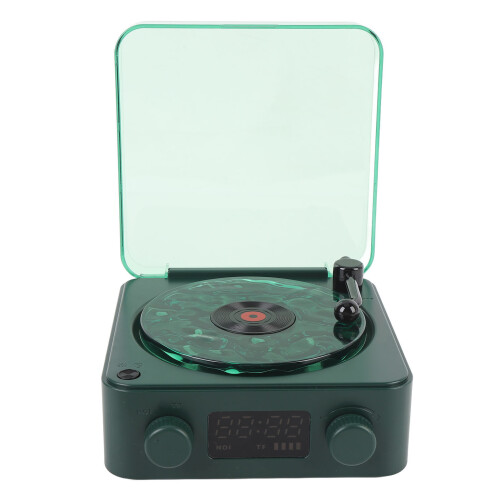 (Forest Green) Record Player Bluetooth Speaker 4 Modes Lighting Vintage Forest Green 1