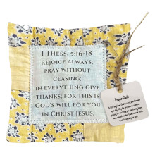 (Type 7) Mini Prayer Quilt Cross Handcrafted Sew Pocket 10x10cm Type 2