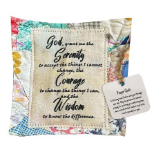 (Type 9) Mini Prayer Quilt Cross Handcrafted Sew Pocket 10x10cm Type 2