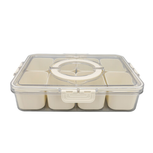 (8 Grid) Portable Plastic Divided Snack Box 8 Grid for Party Camping