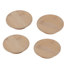 4Pcs Bamboo Wine Glass Topper Coaster Anti-Slip Elegant for Party