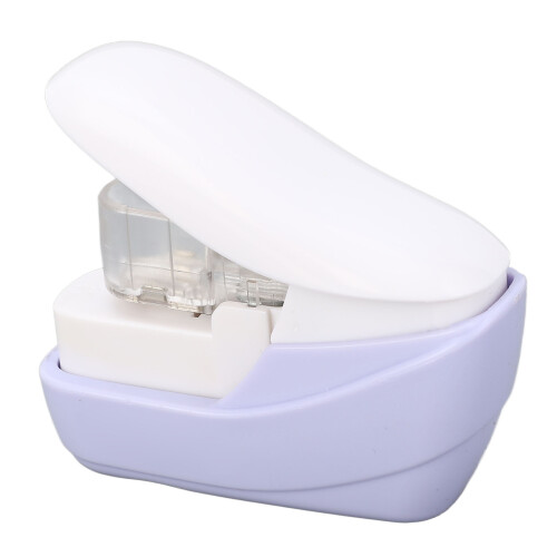 Stapleless Stapler Hand Press Paper Crimper 4 Pages Binding Purple 2