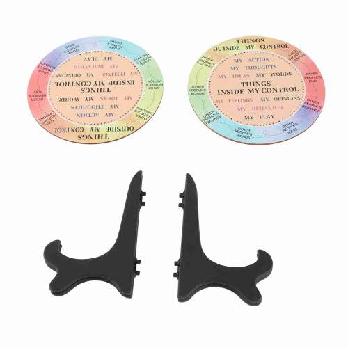 (Type 2) 2 Pcs Wooden Mood Calming Wheel Stand Type 1 1