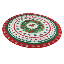 (YZB(201)) 59.84in Xmas Round Tablecloth Rustic Farmhouse Wipeable Cover