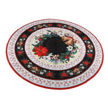 (YZB(203)) 59.84in Xmas Round Tablecloth Rustic Farmhouse Wipeable Cover