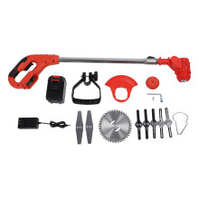 (US Plug) Grass Trimmer 96V Cordless Lightweight Battery Operated Lawn Tool Red
