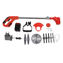 (EU Plug) Grass Trimmer 96V Cordless Lightweight Battery Operated Lawn Tool Red