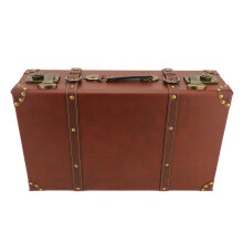 Mini Leather Suitcase Vintage Carry On Overnight Brown