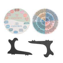 (Type 1) 2PCS Calm Feeling Wheels Black Base Wooden Emotion Chart Decoration