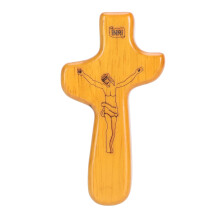 Hand Held Wooden Cross Relaxation Stress Relief Pine Wood