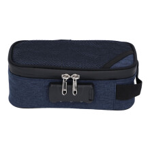 (Dark Blue) Smell Proof Bag with Lock Activated Carbon Travel Container Black