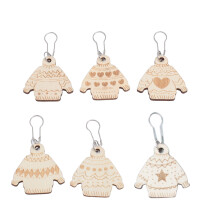 6Pcs Wooden Removable Stitch Markers for Knitting Crocheting DIY