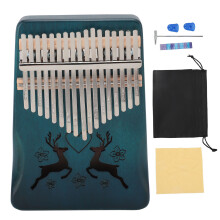 (Gradient Blue) Finger Thumb Piano 17 Keys Wood Kalimba Gradient Blue