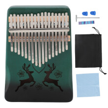 (Gradient Green) Finger Thumb Piano 17 Keys Wood Kalimba Gradient Blue