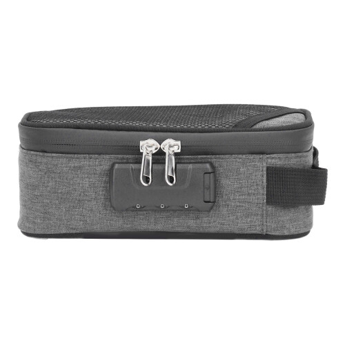 (Grey) Smell Proof Bag with Lock Activated Carbon Travel Container Black 1