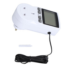 (UK Plug 230V 13A 2900W UK Plug) Backlit Digital Plug Temp Controller with Sensor UK 230V 13A 2900W